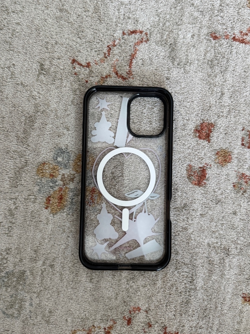 Casetify Black Clear Phone Case with Pink Cherries & Teddy Stickers - Picture 2 of 2